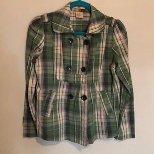 Green and orange plaid blazer VINTAGE